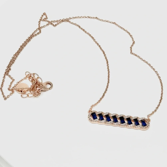 Bomb Party September 2024 A Statement Piece Blue Sapphire Necklace NWT RBP8168 - Picture 2 of 4